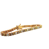 14k Yellow Gold 8.56ct Chocolate and White SI1 Round Diamond Multi Colors Diamond Bracelet