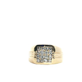 14k Yellow Gold 1.15ct G SI1 Round Diamond Men's Ring