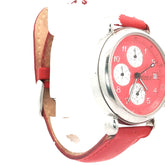 Pre-Owned Michele Watch Red Dial with Red Leather Band