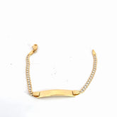 14k Two Tone Curb Baby ID Bracelet 3.5 gram 6"inch
