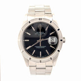 Pre-Owned Rolex Oyster Perpetual Date Watch 34mm / Black Dial/ Ref#15210