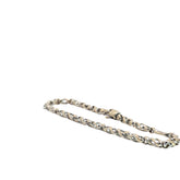 18k White Gold Link Italian Bracelet 12.1 gram 8"in