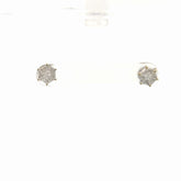 14k White Gold 1.00ct G VS2 Invisible Trillion Diamond Cluster Stud Earrings