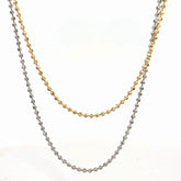 14k Yellow and White Gold Beaded Necklace 7.2gram 20"inch
