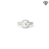 18k White Gold 1.50ct D I1 Round Diamond / Rose Gold Halo .75ct F VS2 Round Diamond with U Shape European Shank Solitaire Engagement Ring Certified By GIA #7462755960
