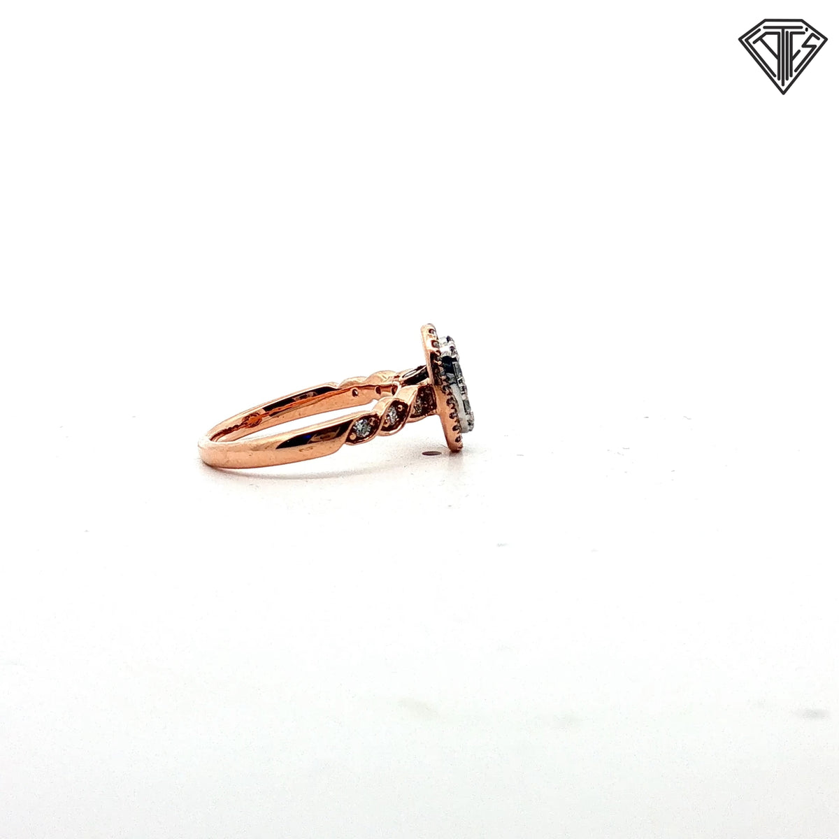 14k Rose Gold .50ct G SI1 Round Diamond Cluster Ring Size 4.5