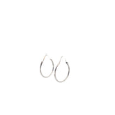 14k White Gold Thin Hoop Earrings 4 grams
