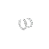 14K WHITE GOLD 6.25CT GVS2 16 ROUND DIAMOND 1 INCH INSIDE OUT DIAMOND HOOPS