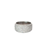 14k White Gold F VS2 5 Row Diamond Side Set Ring Size 8