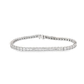 18K WHITE GOLD 3.31CT EVS1 BAGUETTE DIAMOND TENNIS BRACELET