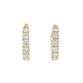 14k Yellow Gold 4.12ct G VS2 Round Diamond Hoop Earrings