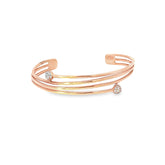 14k Rose Gold .13ct G SI1 Round Diamond Bangle Bracelet