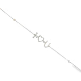 18k White Gold .30ct G VS2 Diamond "I love You" Bracelet