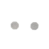 Mens 10k white gold Diamond Cluster Earrings