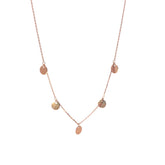 14k Rose Gold Mini Disc Adjustable Choker Necklace 2.58 grams 16"inch