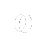 14k White Gold Thin Medium Hoop Earrings