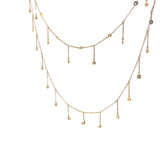 14k Yellow Gold 1.00ct F VS2 Round Diamond Double Layer Necklace