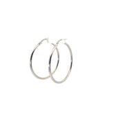 14k White Gold Round Tube Hoop Earrings. Hoops are a high polish. 2.35mm wide