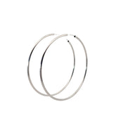 14k White Gold Hoop Earrings 3"inch