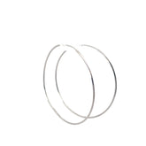 14k White Gold 2"inch Hoop Earrings