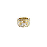 18k Yellow Gold 2.50ct F VS2 Baguette and Round Diamond Band