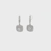 18K WHITE GOLD 1.43CT CUSHION CUT AND 1.50CT ROUND G VS2 PAVE SET DROP EARRINGS