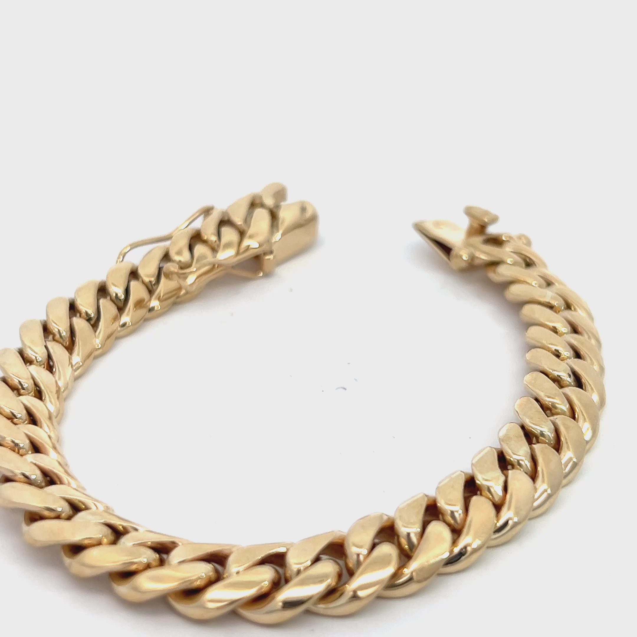 14k Yellow Gold 69.1 gram Men Cuban Link Bracelet 9 mm 8.5 inch