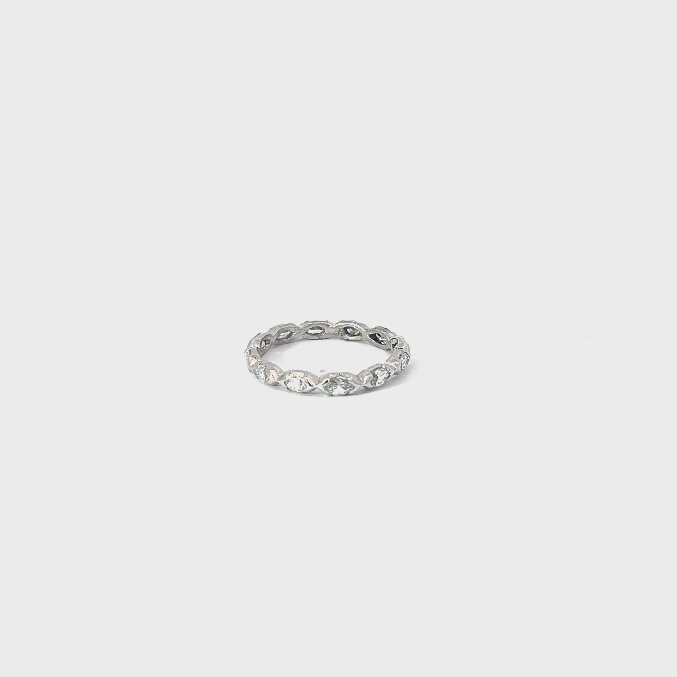 18k White Gold 1.10CT G VS2 Marquise Shaped Diamond Eternity Ring