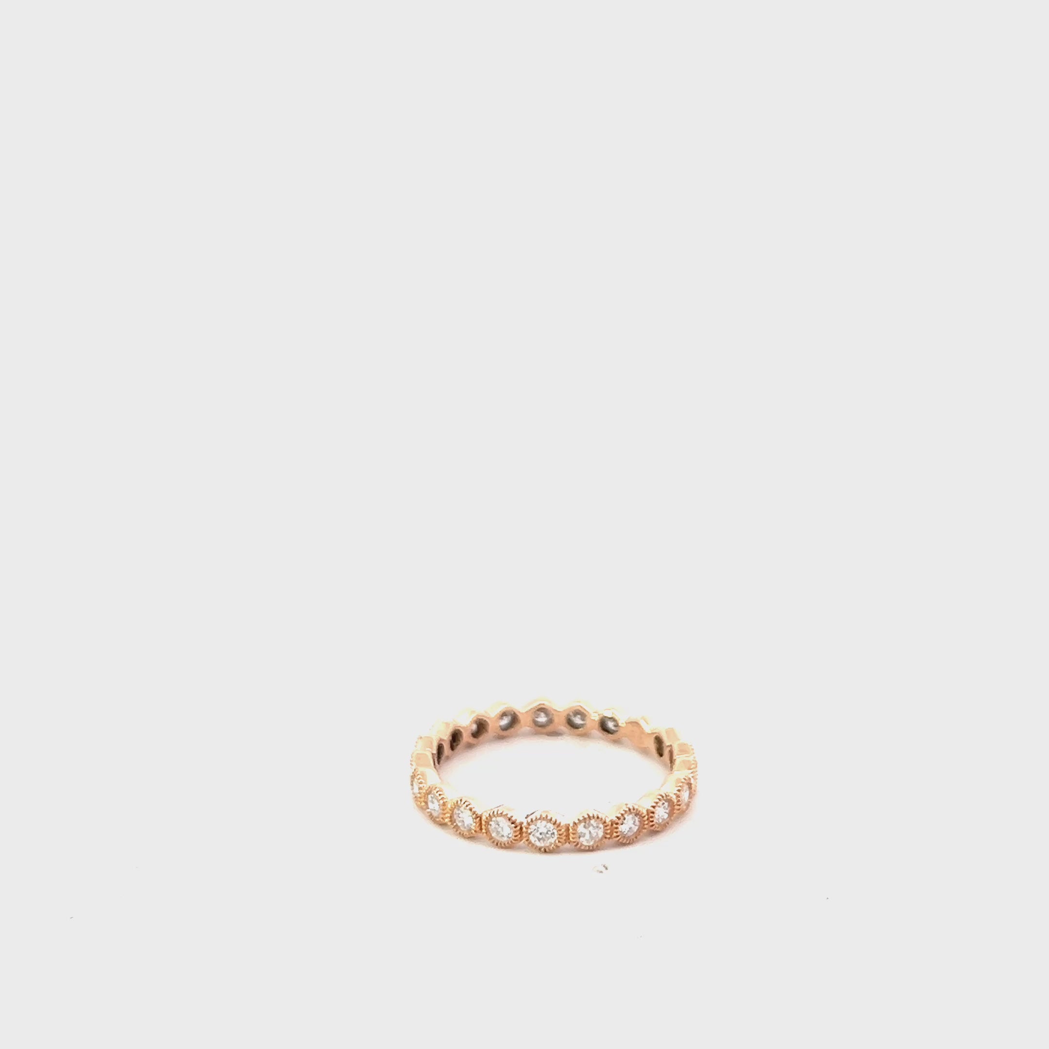 14k Rose Gold 1.00ct F VS1 Round Diamond Eternity Ring