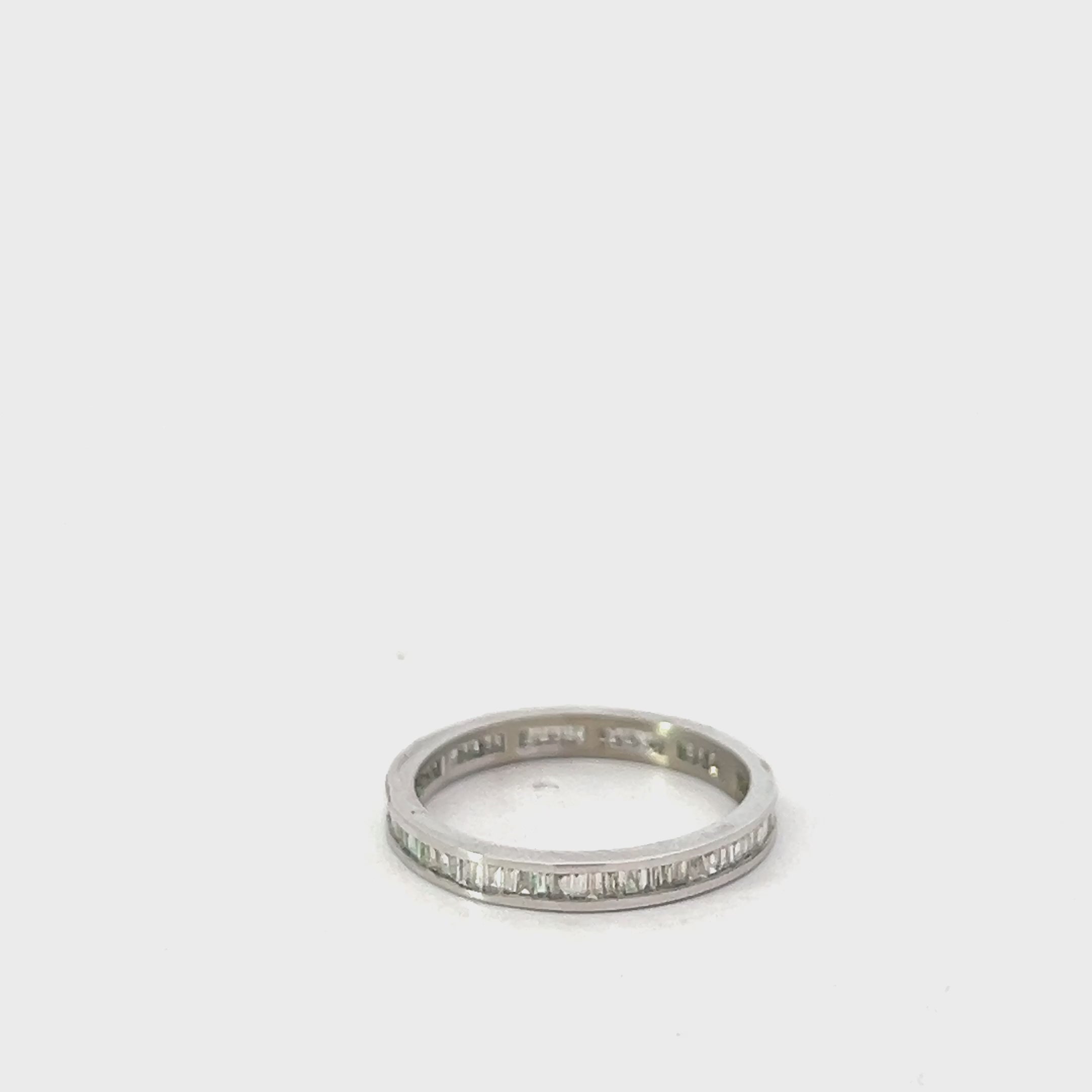 10k White Gold 1.00ct H SI2 Baguette Channel Set Eternity Ring Size 7 / 2.75mm