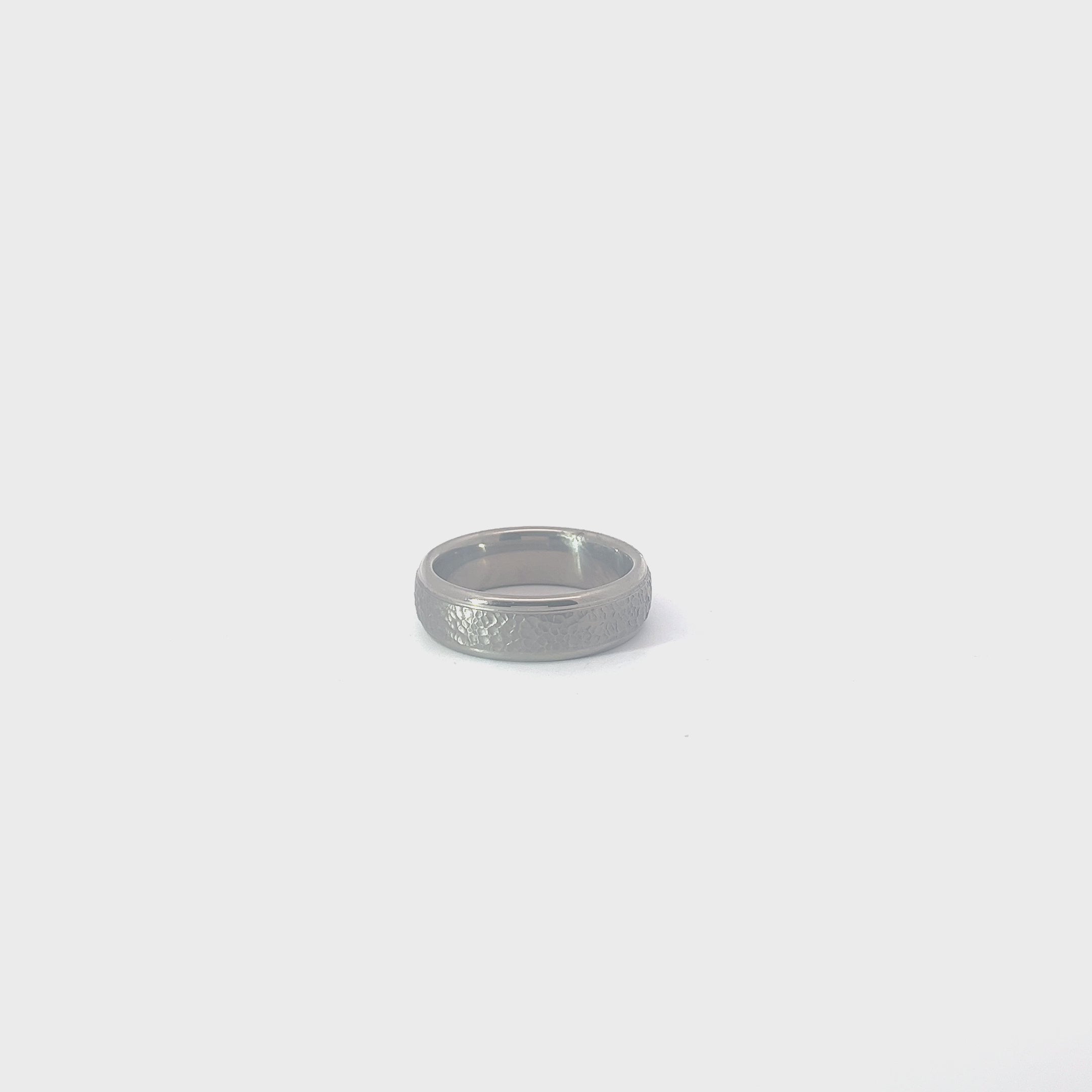 Mens Titanium Hammer wedding ring