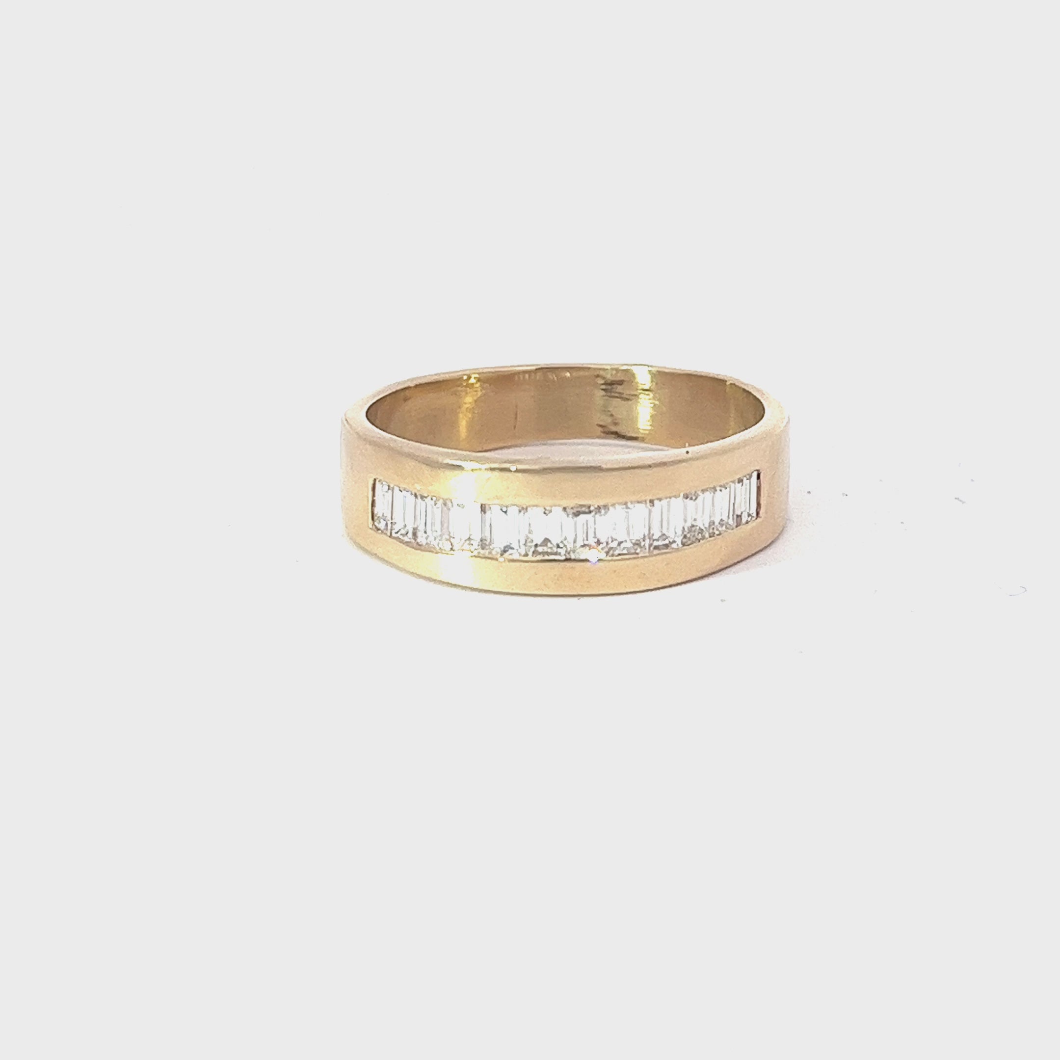14K YELLOW GOLD 1.20CT E VVS2 MEN WEDDING BAND SIZE 13