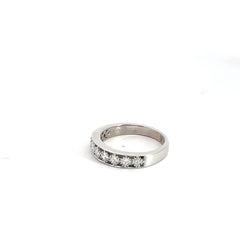 18k White Gold .50ct F VS2 (9) Princess Cut Diamond Milligram Bezel Band