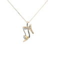 14k Yellow Gold  .10ct G SI1 Round Diamond Stiletto Strap Heel  5.2 Gram Pendant