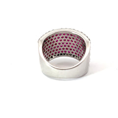 14k White Gold 2.00ct Round AA Ruby 15mm /.50ct G VS2 Round Diamond Ring