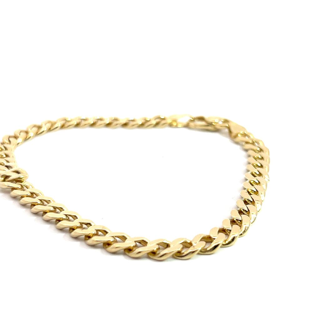 18k Yellow Gold Open Flat Curb Link 25 Gram / 6.5mm/ 9 1/2" inch