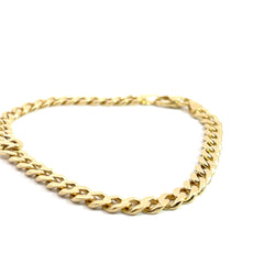 18k Yellow Gold Open Flat Curb Link 25 Gram / 6.5mm/ 9 1/2" inch