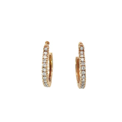 14k Yellow Gold .75ct G VS2 Round Open Diamond Hoop Earrings 6 gram 1"
