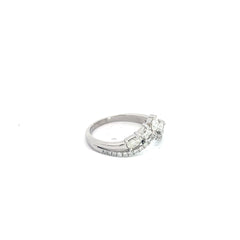 14k White Gold 1.00ct G VS2 Multi Shape Diamond (Pear, Emerald, Round, Princess Cut) Tiara Ring