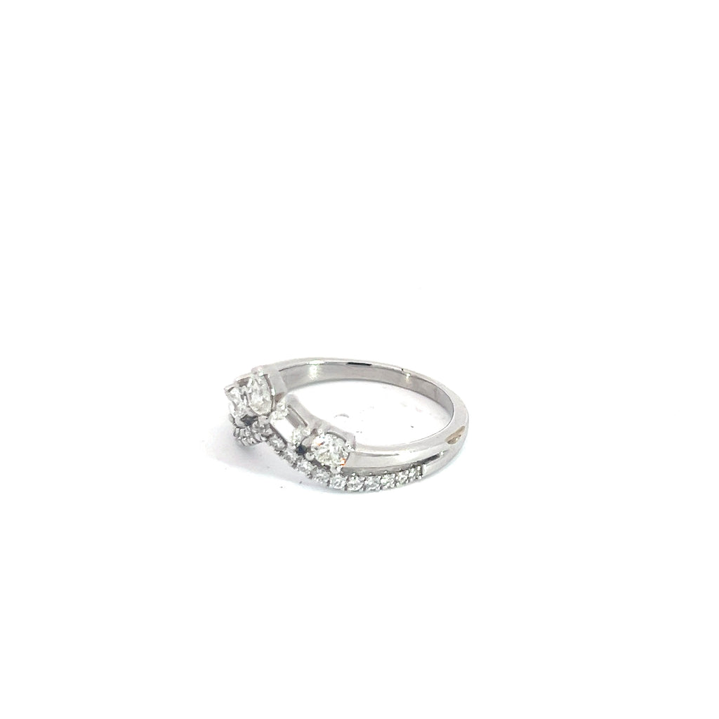 14k White Gold 1.00ct G VS2 Multi Shape Diamond (Pear, Emerald, Round, Princess Cut) Tiara Ring