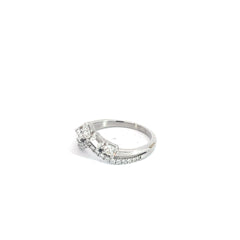 14k White Gold 1.00ct G VS2 Multi Shape Diamond (Pear, Emerald, Round, Princess Cut) Tiara Ring