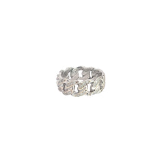 14k white gold 1.00ct G SI1 ROUND  Diamond Cuban link ring