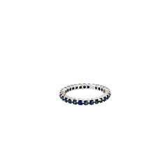 14k white gold 1.00ct Sapphire AA eternity ring