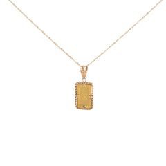 14k Yellow Gold Pure Gold Frame Necklace 1 gram