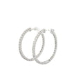 14k White Gold 1.50CT HVS2 1 1/2 INCHES IN/OUT DIAMOND HOOPS