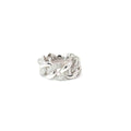 14k White Gold .70ct G VS2 Round Diamond Pave Alternately Cuban Ring