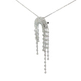 Ladies 18k White Gold Diamond Rainbow Necklace