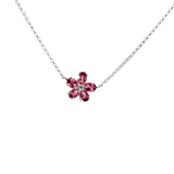 Ladies 18k White Gold Pink Tourmaline Necklace