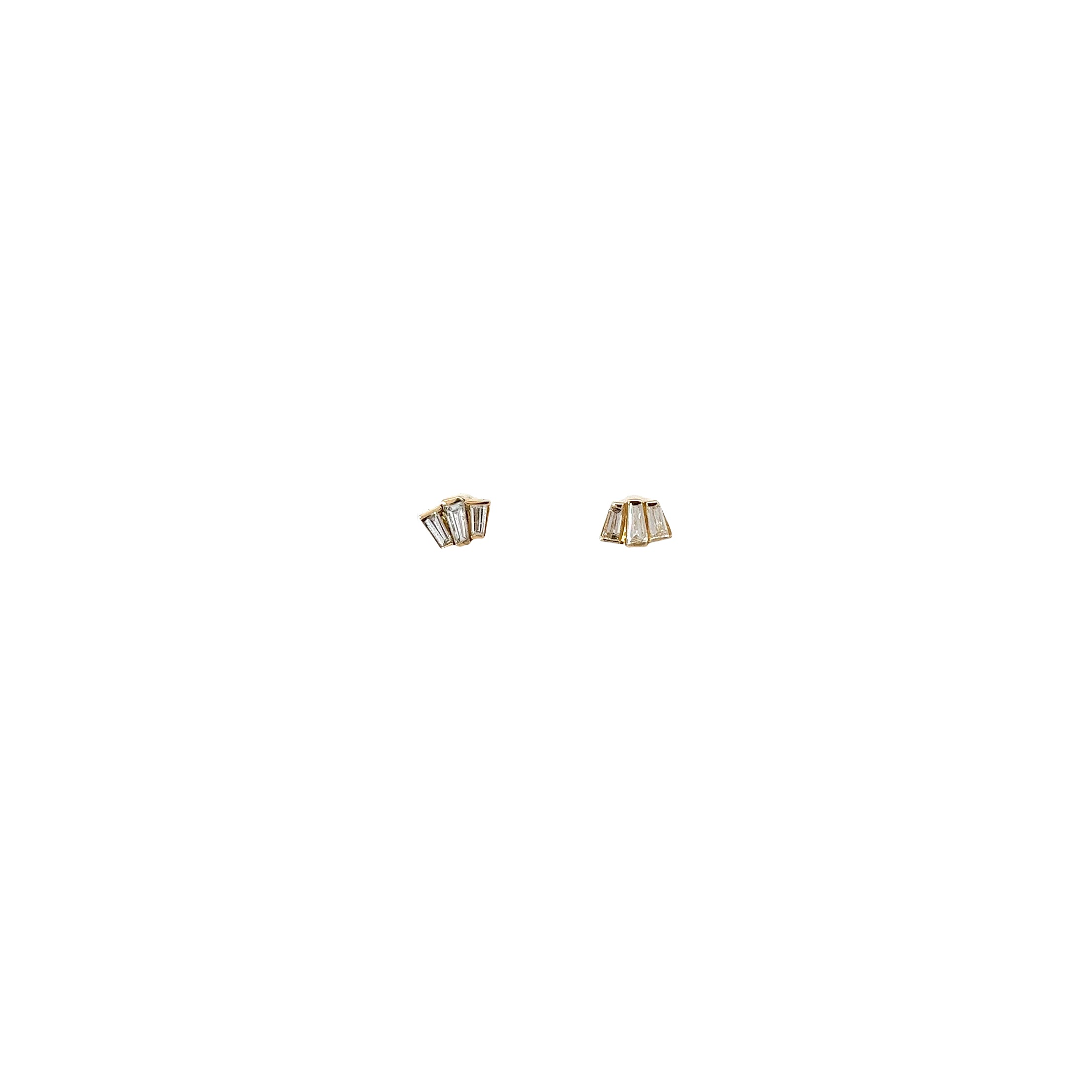 14K WHITE GOLD .35CT F VS2 BAGUETTE SHAPED DIAMOND EARRINGS