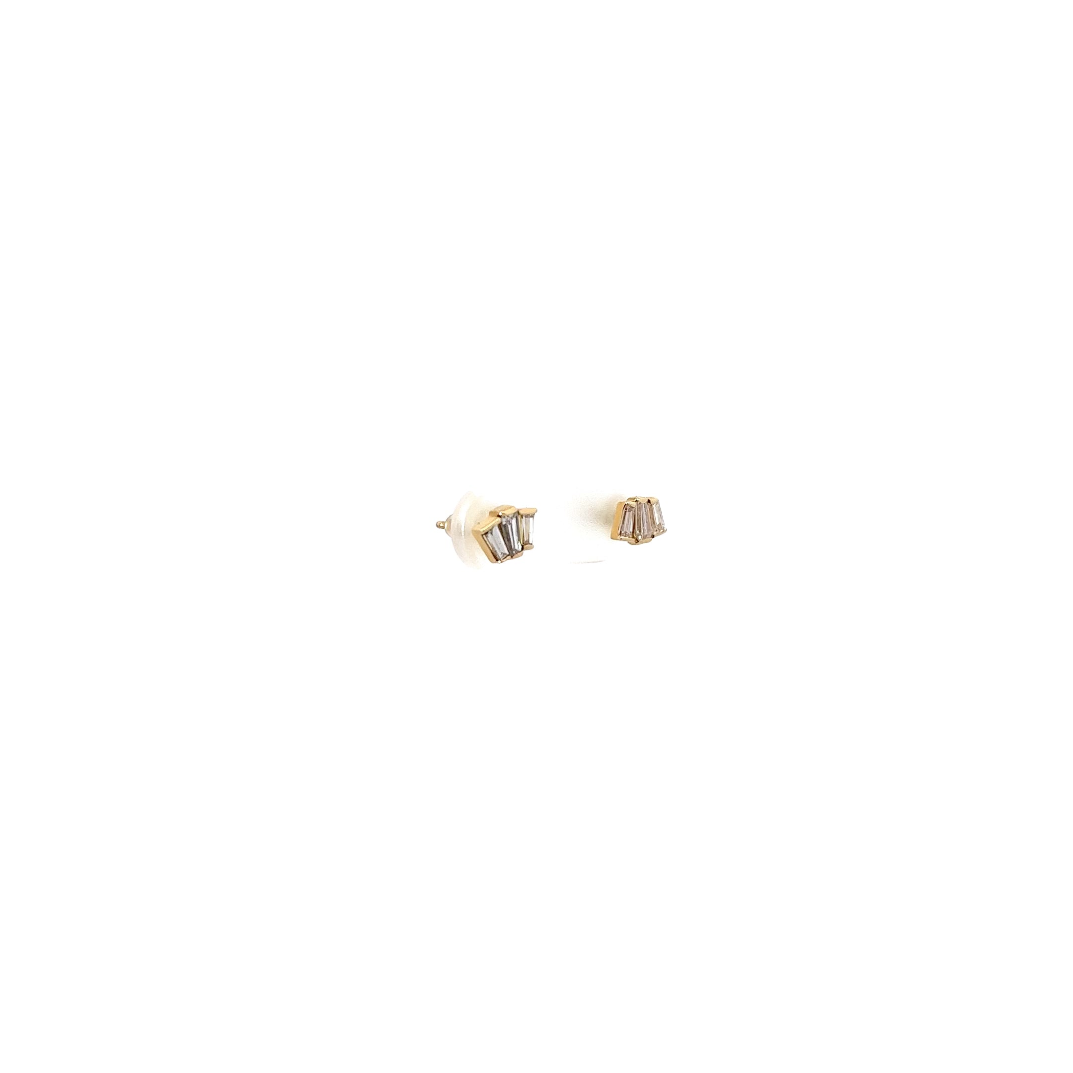 14K YELLOW OR WHITE GOLD .35CT F VS2 BAGUETTE SHAPED DIAMOND EARRINGS